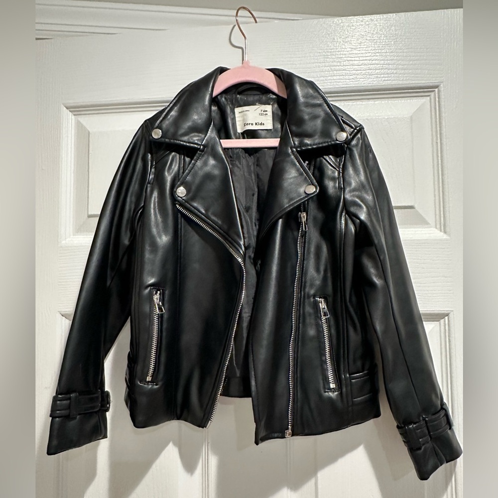 Black Faux Leather Biker Jacket